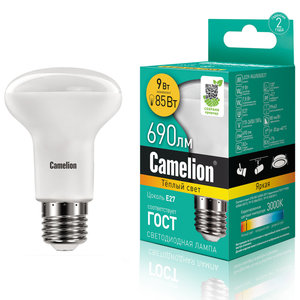 Изображение 1, LED9-R63/830/E27 Лампа светодиодная E27 R63 9W (85W) 220V теплый Ultra CAMELION