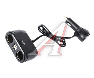 Изображение 1, NO.1675 Разветвитель прикуривателя 2-х гнездовой 12-24V 2USB OLESSON