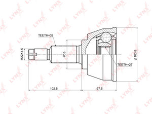 Изображение 1, CO3677 ШРУС наружный NISSAN Teana (08-13) комплект LYNX