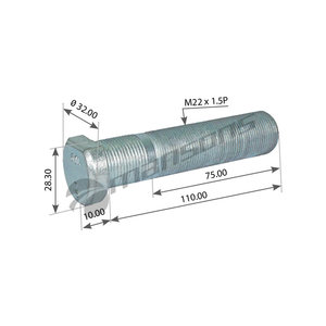 Изображение 3, 700.252 Шпилька колеса MAN MERCEDES (M22х1.5х110) MANSONS