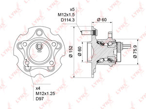 Изображение 1, WH1232 Ступица TOYOTA Rav 4 (05-) задняя LYNX