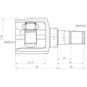 Изображение 1, Z87872R ШРУС внутренний CHEVROLET Aveo (030-08) ZIKMAR