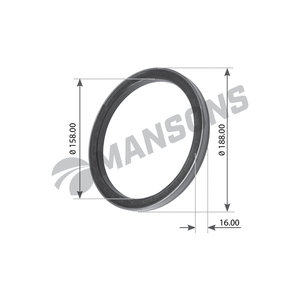 Изображение 1, 100.035 Сальник SCANIA 113-144 ступицы задней (155х188х14.5/16) ось AD100 MANSONS