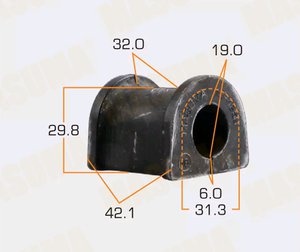 Изображение 2, MP-1258 Втулка стабилизатора MITSUBISHI Galant заднего MASUMA