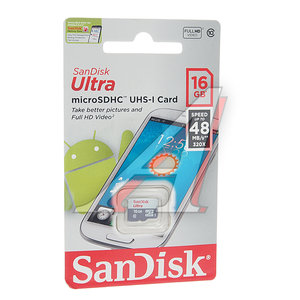 Изображение 1, SANDISK 16GB MICRO SDHC Карта памяти 16GB MicroSD class 10 Ultra SANDISK