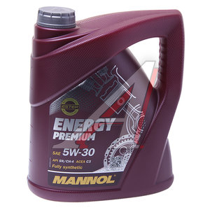 Изображение 1, 4007 Масло моторное ENERGY PREMIUM 5W30 С2/C3/SN синт.4л 7908 MANNOL