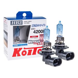 Изображение 1, KO-P0756W Лампа 12V HB3(9005) 60W P20d (120W) 4200K бокс (2шт.) Whitebeam KOITO