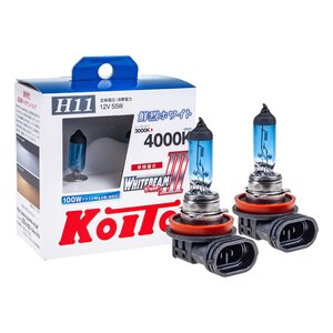 Изображение 1, P0750W Лампа 12V H11 55W PGJ19-2 +100% бокс (2шт.) Whitebeam KOITO