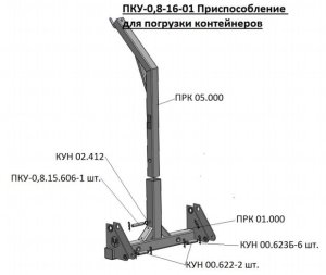 Изображение 1, ПКУ-0.8-16-01 Приспособление МТЗ (ПКУ-0.8) для погрузки контейнеров САЛЬСК