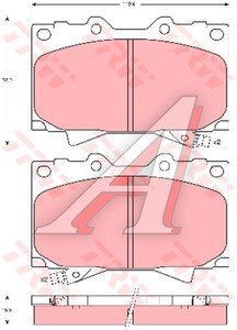 Изображение 3, GDB3197 Колодки тормозные TOYOTA Land Cruiser передние (4шт.) TRW
