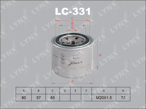 Изображение 1, LC331 Фильтр масляный HYUNDAI Sonata, Accent, Lantra KIA Rio 3, Cerato MITSUBISHI Galant, Pajero (06-) LYNX