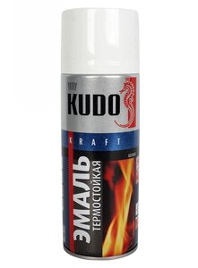 Изображение 2, KU-5003 Краска термостойкая белая аэрозоль 520г KUDO