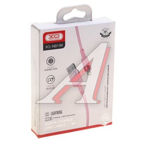 Изображение 3, NB198 pink Кабель iPhone (5-) 1м розовый XO