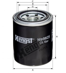 Изображение 3, H90W25 Фильтр масляный TERMOKING холодильное оборудование (М20х1.5х86мм) HENGST