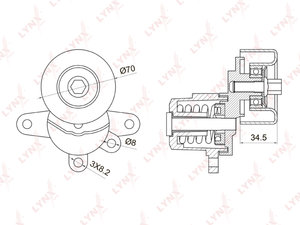 Изображение 5, PT3028 Ролик приводного ремня NISSAN Teana (J32) натяжителя LYNX
