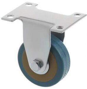 Изображение 1, 3052100 Колесо для тележки d=100мм 65кг платф. неповоротное резина серый МФК