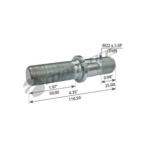 Изображение 2, 600.131 Шпилька колеса SAF (M22x1.5, M22x1.5, L=112) MANSONS