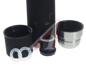 Изображение 2, PF-TM-04 Термос 0.5л с двойной крышкой черный СЛЕДОПЫТ