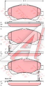 Изображение 3, GDB3336 Колодки тормозные TOYOTA Avensis (03-) передние (4шт.) TRW