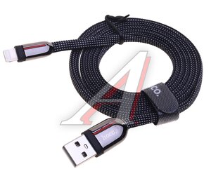 Изображение 1, U74 black Кабель iPhone (5-) 2.4A 1.2м черный HOCO