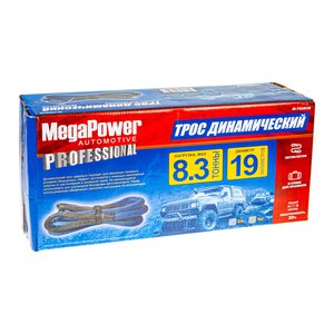 Изображение 4, M-780839 Трос буксировочный 8.3т 9м-19мм плетеный шнур динамический (петля-петля) в сумке Kinetic MEGAPOWER