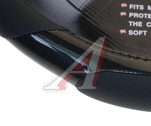 Изображение 2, MIS-LT34A BK/GY (XL) Оплетка руля (XL) 41-43см черно-серая кожаная MISTAR