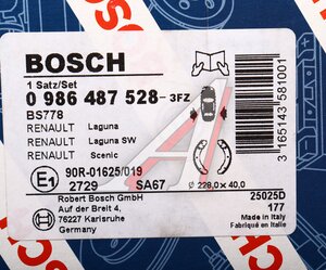 Изображение 6, 0986487528 Колодки тормозные RENAULT Laguna (95-01) задние (4шт.) BOSCH