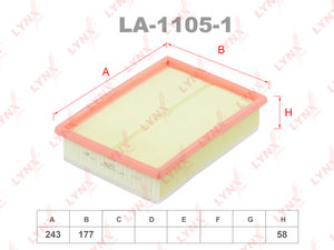 Изображение 1, LA-1105-1 Фильтр воздушный BMW 3 (E36, E46), 5 (E39) (M52/M54) LYNX