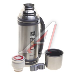 Изображение 1, 1400 silver Термос 1.4л нержавеющая сталь серый,  кнопка