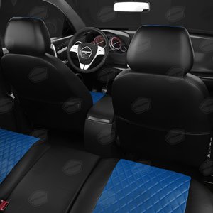 Изображение 7, DW05-0202-EC05-R-blu Авточехлы DAEWOO Nexia (08-) экокожа черно-синие ромб комплект AVTOLIDER