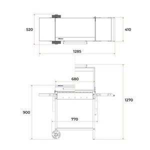 Изображение 8, МАН 203 Мангал-гриль 1285х480х901х2.0мм передвижной GRATAR 