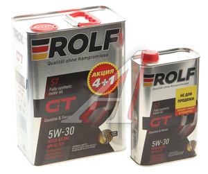 Изображение 1, 322627 Масло моторное GT A3/B4 5W30 синт.4+1л ROLF