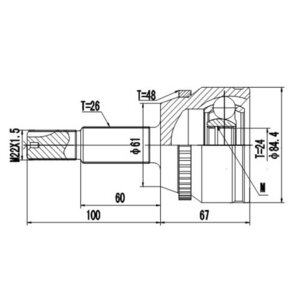 Изображение 1, Z87003R ШРУС наружный TOYOTA Camry (01-06) комплект ZIKMAR