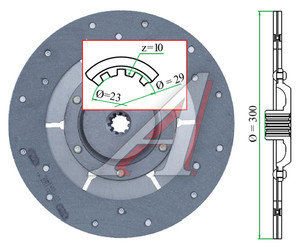 Изображение 4, Т25-1601130-В Диск сцепления Т-40 главной муфты ведомый (10 шлиц) ТАРА