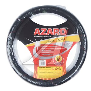 Изображение 1, OPLA0160 Оплетка руля (M) 37-39см черная экокожа Plaid AZARD