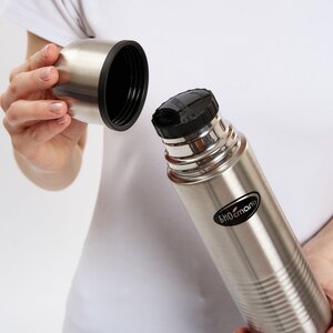 Изображение 7, NB-500 B Термос 0.5л узкая горловина,  в чехле сталь BIOSTAL