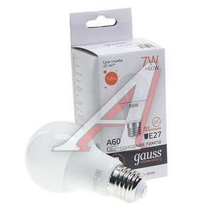 Изображение 1, 23217A Лампа светодиодная E27 A60 7W(60W) 220V теплый GAUSS
