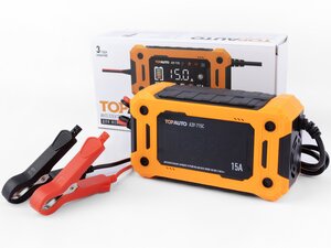 Изображение 1, 15A001 Устройство зарядное интеллектуальное 12V 15A 200Ач AGM/GEL LiFePO4 (автомат) ТОП АВТО