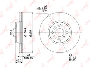 Изображение 1, BN1178 Диск тормозной TOYOTA Yaris (05-) передний (1шт.) LYNX