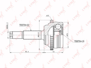 Изображение 1, CO3631A ШРУС наружный CHEVROLET Aveo (06-08), Kalos (03-08) комплект LYNX