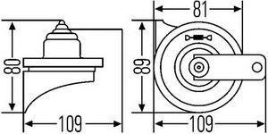 Изображение 3, 3FH007424801 Сигнал звуковой 12V HELLA 2-х тональный (c реле)