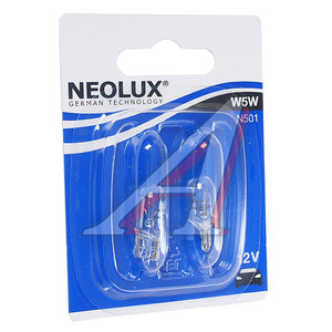 Изображение 1, N501-02B Лампа 12V W5W T10W W2.1x9.5d блистер (2шт.) Standard NEOLUX