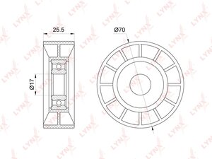Изображение 2, PB5342 Ролик приводного ремня PEUGEOT 306, 406 CITROEN C5 натяжителя LYNX