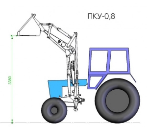 Изображение 2, ПКУ-0.8-0Л Погрузчик ЛТЗ-55, 60 (ПКУ-0.8) навесной (база на поддоне) САЛЬСК