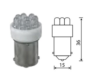 Изображение 3, 24T15-W\5LED Лампа светодиодная 24V R10W BA15s 5 светодиодов белая МАЯК