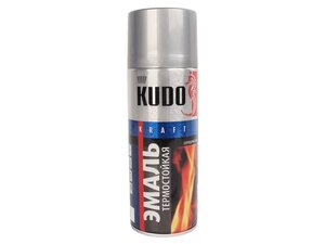 Изображение 3, KU-5001 Краска термостойкая серебристая аэрозоль 520мл KUDO
