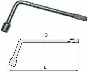 Изображение 1, 34022 Ключ баллонный Г-образный 22мм L=310мм с лопаткой АВТОДЕЛО