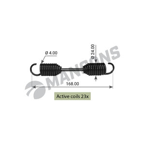 Изображение 1, 300.342 Пружина BPW колодки тормозной (167x24x4) MANSONS