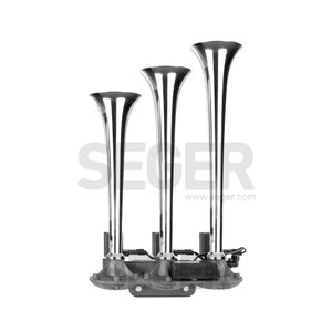 Изображение 3, 82EH24.100.03K Сигнал звуковой 24V воздушный 3-х рожковый хром (мелодийный) SEGER