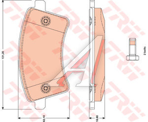 Изображение 4, GDB1785 Колодки тормозные RENAULT Kangoo (1.5 DCI/1.6) (08-) (4шт.) передние (4шт.) TRW